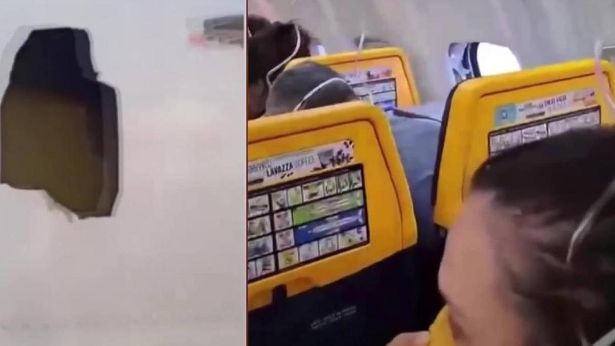 Horror moments in the air... A passenger is partially sucked out of the window of a crashed plane and miraculously survives